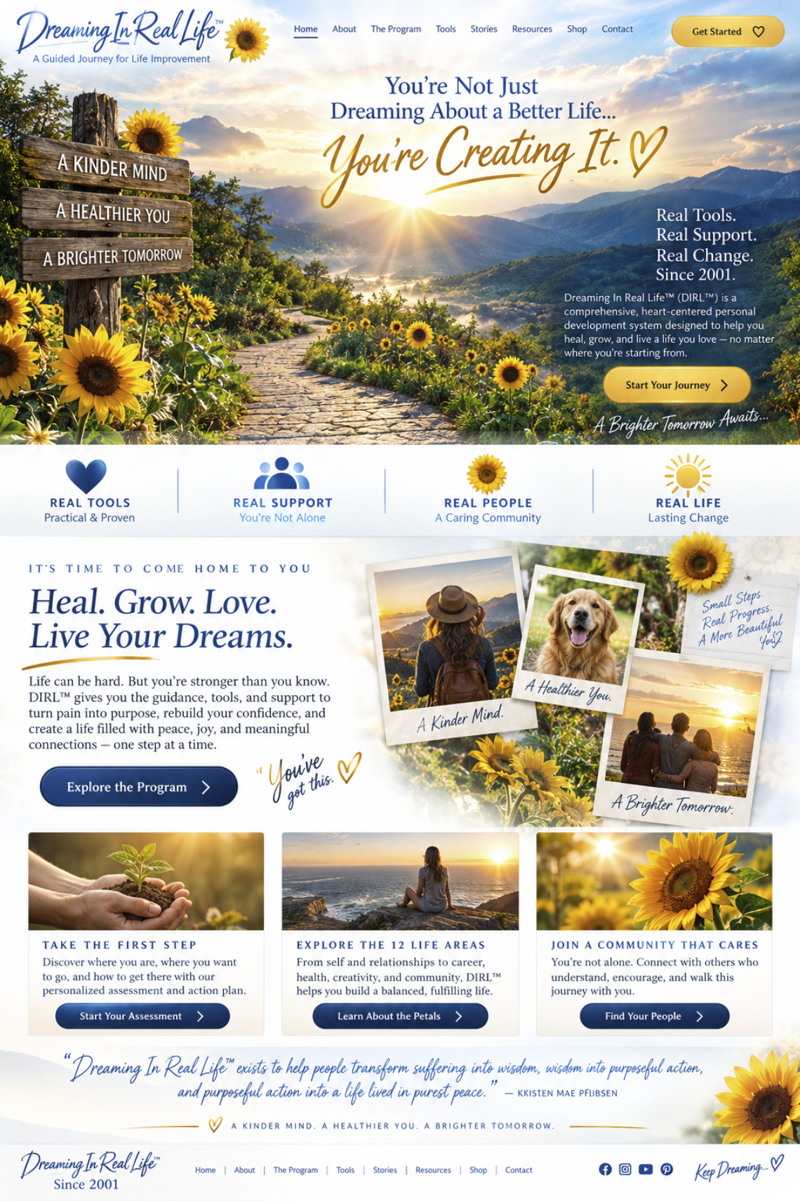 rendering of website coming soon for Dreaming In Real Life™ Transformation Program™